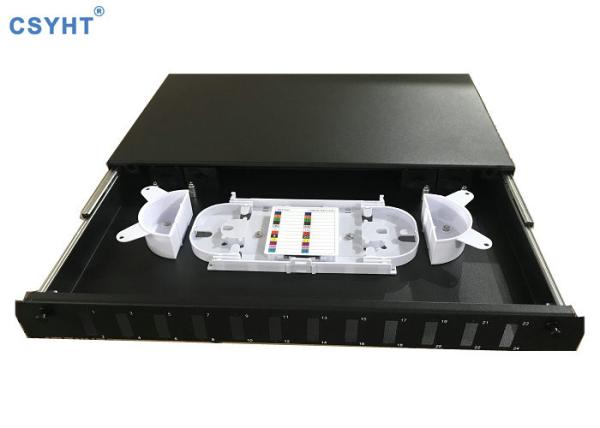 Cheap 48FO ODF Optical Distribution Frame 1U 19 Inch Rack Mounted Fiber Optic Patch Panel for sale