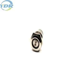 Self Locking 16mm Metal Push Button Switch IP67 W / LED Pattern For Bike