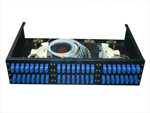 19 Inch Rack Mount Fiber Optic Odf , 2U 48 Core Optic Patch Panel Odf Robust Structure