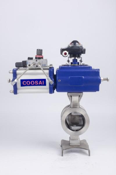 Cheap V Port Wafer Connection Pneumatic Segment Ball Valve for sale