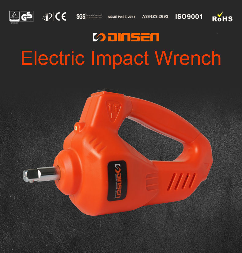12 Volt Corded Electric Impact Wrench With LED Light Orange Color Box Package