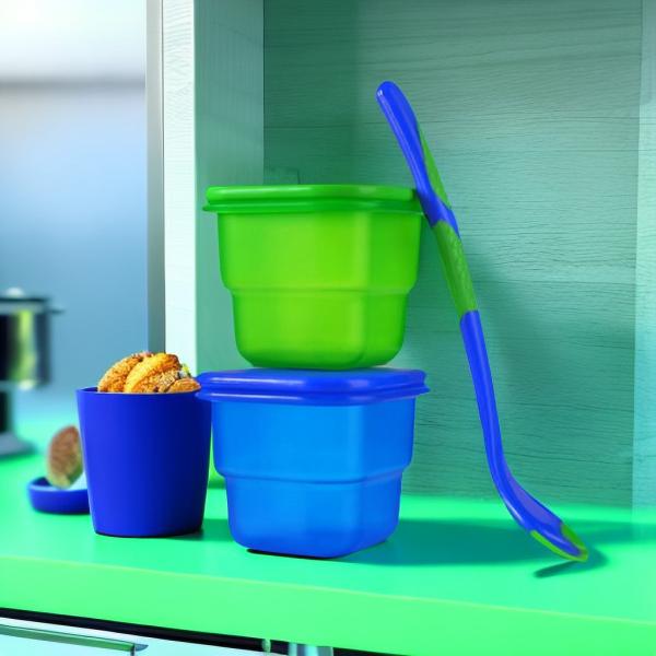Cheap 2pcs BPA Free Airtight Plastic Baby Food Storage Container With Spoon for sale