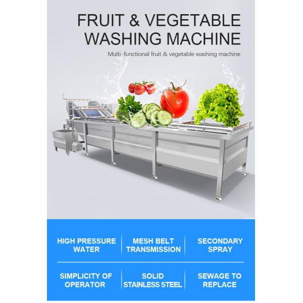 SS304 Fruit And Vegetable Processing Line Bubble Washing Machine
