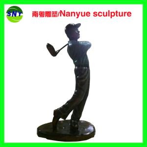 Best Life size golf man statues sculpture by fiberglass bronze color as Props and oddties in Sport place theme plaza wholesale
