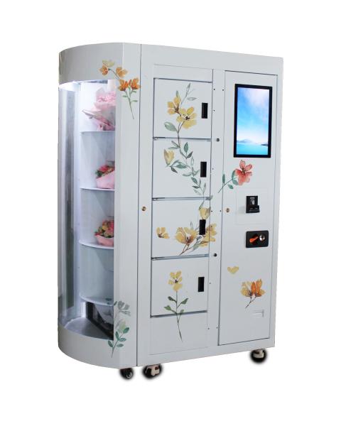 Cheap Rose Fresh Flower Self Service Vending Machine With Remote Control Transparent Window Showing Cooling System for sale