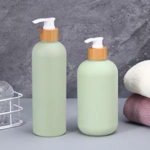Best 400ml 500ml Soft Touch Cosmetic Squeeze Bottle With Bamboo Lid For Shampoo Body Butter Lotion wholesale