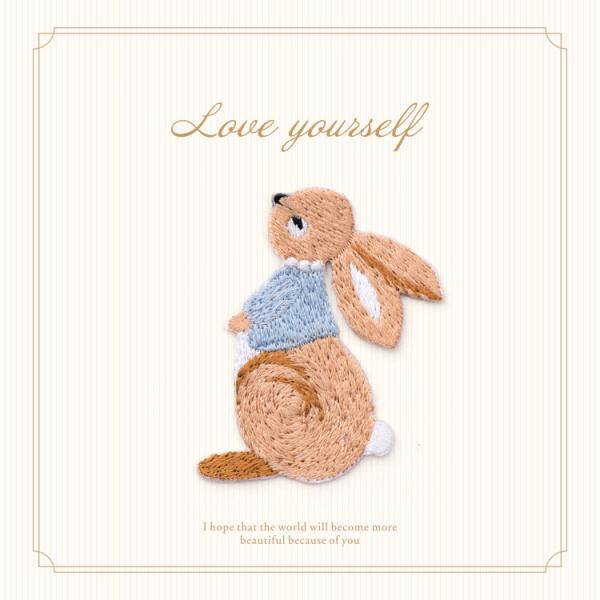 Cheap Multi-Surface Magic Bunny Iron-On Patches Merrow Border Trendy Unique Express Customization 3D Clothing Embroidery Patch for sale