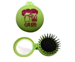 China Plastic compact mirror with comb on sale