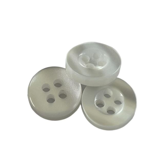 Cheap White Color Plastic Shirt Buttons With Rim Pearl Effect In 18L Use On Shirt for sale