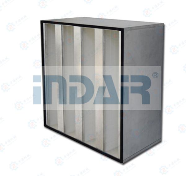 Cheap SS304 V Bank Filter Aluminum External Frame Easy Installation With Handler for sale