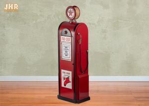 Best Gas Pump Storage Rack Antique Decorative Wood Storage Cabinets Red Color MDF Floor Rack wholesale