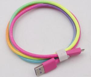 China Data Transfer 1.5m 2m Usb 2.0 To Usb C Cable Quick Charge Rainbow Color on sale