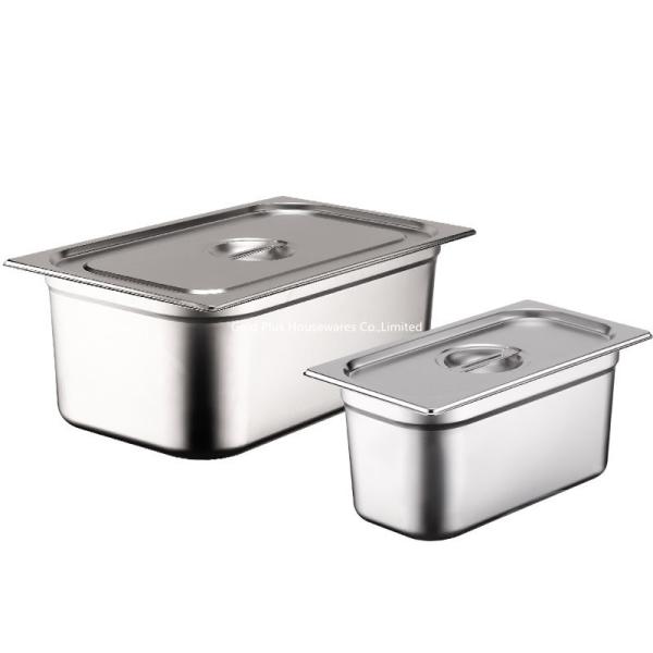 Cheap Tableware Stainless Steel Food Serving Tray Flat Side Rectangular Food Pot With Dust Cover for sale