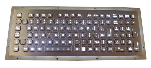 Cheap Rugged 102 Keys Panel Mount Keyboard / Laptop Industrial Keyboard In Metal for sale