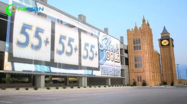 Cheap P8 P6  Transparent Flexible LED Display Wall Building Fixed Operating Long Time for sale