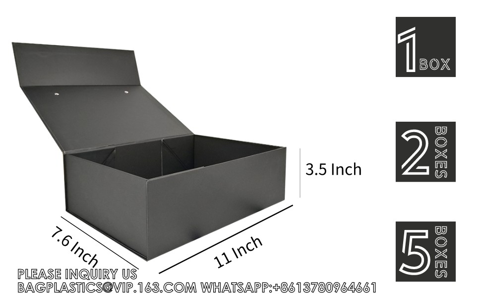 Premium Assorted Gift Boxes For Presents - White Gift Boxes With Lids And Elastic Loops- 4-Inch Deep Robe Boxes