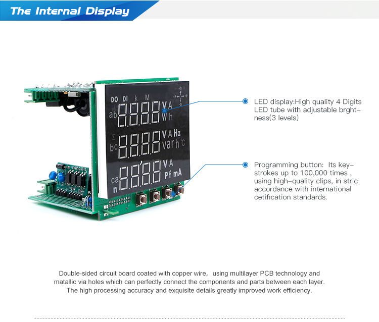 three phase digital multifunction ampere volt poer energy meter ith RS485 meter 220 volt att meter