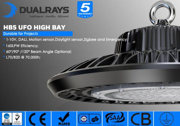 Cheap Dualrays Led High Bay Light HB5 Series 200W 140LPW For Highway Toll Stations Industrial for sale