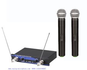 China LS-22 cheap price dual channel UHF wireless microphone with  lavalier lapel / mini size MICS / shure/ micrófon on sale