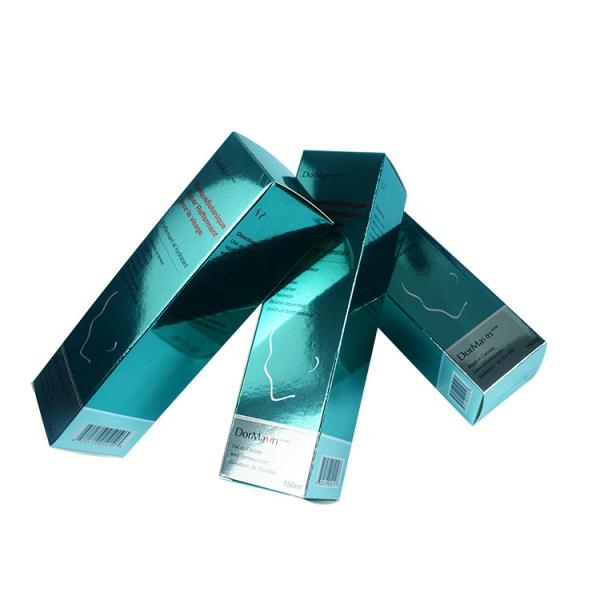 Cheap Two Tuck End Custom Printed Paper Boxes Metallic Bright Blue for sale