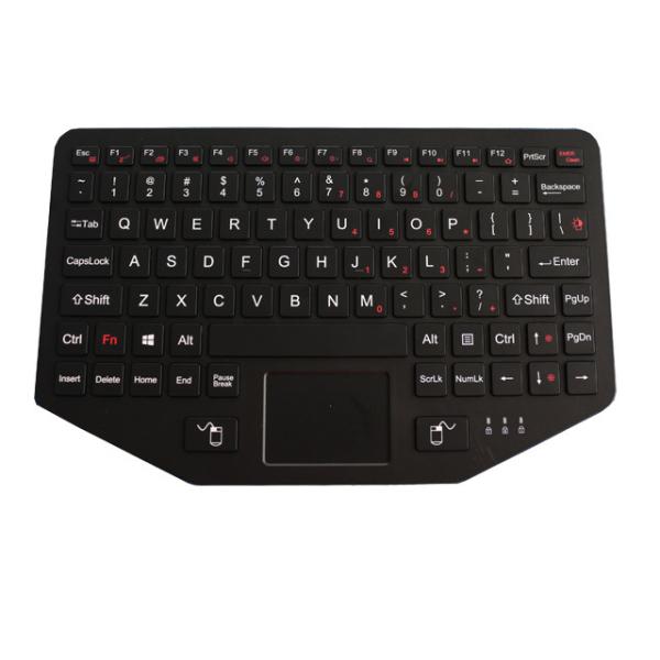 Cheap Industrial Ruggedized Vehicle Keyboard IP65 USB PS2 Interface With Touchpad Fn Keys for sale