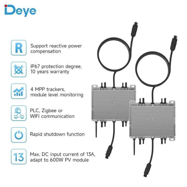 Cheap Deye Cheap Price Sun600G3-Eu-230 Micro Inverter 1000W 2 Mppt Solar Single Phase Frequency Inverter Micro-Wechselrichter for sale