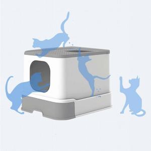 White 600X500mm Self Cleaning Litter Box OEM Automatic Cat Litter Box