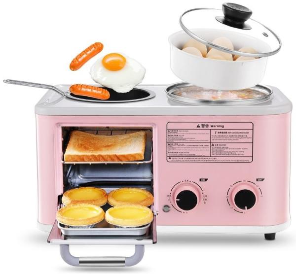 Cheap 3 In 1 Electric Oven Breakfast Maker Pink Coffee Maker Multi Functional for sale