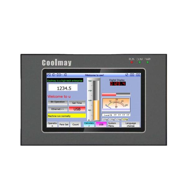Cheap True Color Display Touch Screen PLC Controller 12DI 12DO Rechargeable Battery for sale
