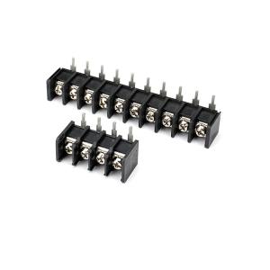 China PCB Barrier Terminal Screw Connector Block 9.52mm Pitch 1*10P Right Angel M4 Steel on sale