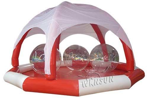 Cheap PVC Large Inflatable Swimming Pool , Huge Inflatable Circle Pool With Tent for sale