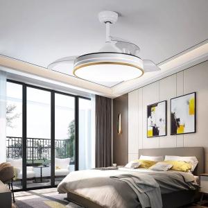 China Invisible ABS Blade Ceiling Fan 42 Inch Decorative LED Remote Control Ceiling Fan With Light on sale