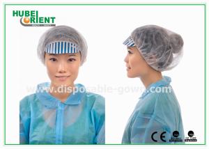 Best Round Disposable Head Cap , Single Use Bouffant Scrub Caps With Peak wholesale