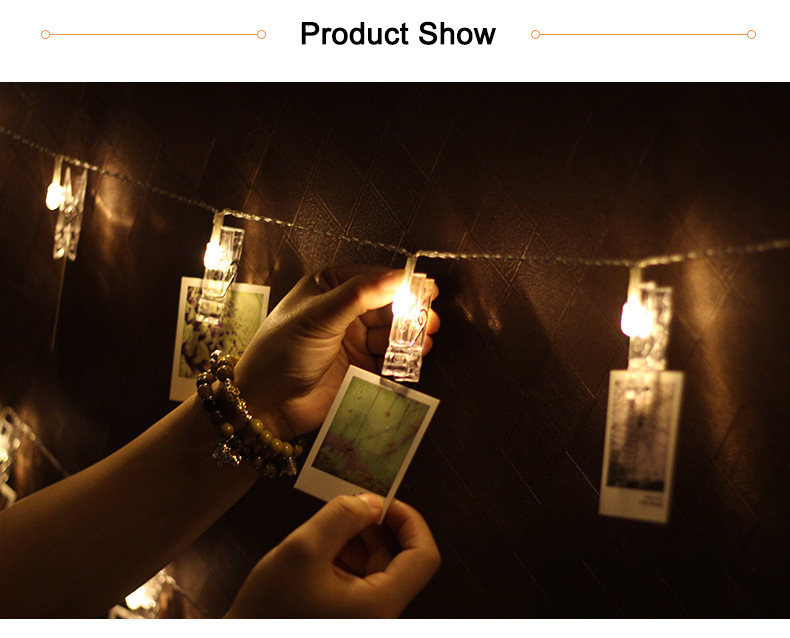 Photo Clip lamp LED String lights Battery DC 5V Christmas Holiday Party Wedding Decoration Fairy lights 1m 2m 5m 10m