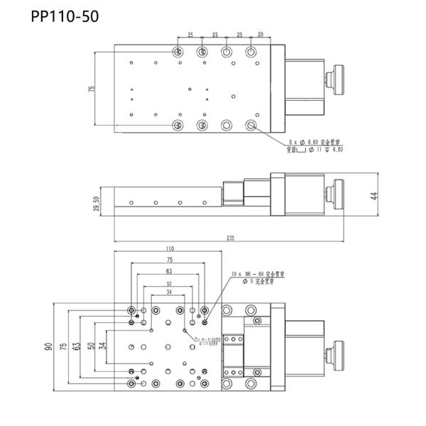 Light Load Low Speed Motorized Linear Stage High Resolution