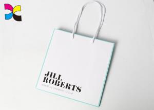 Golden Foil Stamping Logo Printed Paper Bags Matt Lamination Surface With Coloful Handle