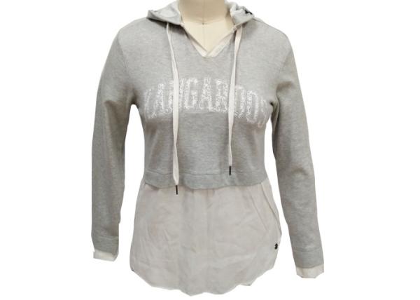 Cheap Lightweight Grey Ladies Zip Up Hoodies , 100% Cotton Womens Zip Up Sweatshirts for sale