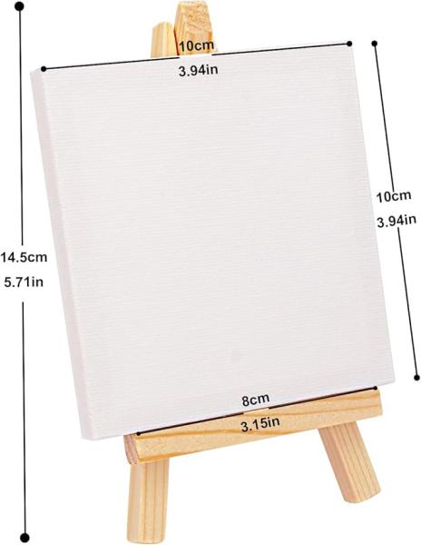 Cheap OEM Mini Easel Canvas And Paint Set Tabletop Craft Projects Canvas And Stand Set for sale