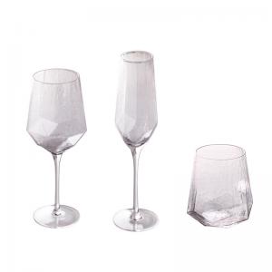 Best Clear Crystal Wine Glasses Diamond Shaped Lead Free Goblet OEM Service wholesale
