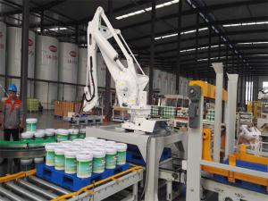 Compact Footprint Robotic Palletizing System 9KW Power Durable For Pails