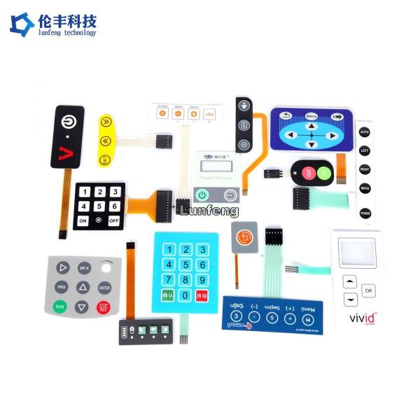 Cheap Metal Domes Membrane Keyboard Switch Custom Made Matte / Glossy Buttons for sale