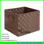 LDKZ-023 espresso brown home stoage container double woven strap file storage