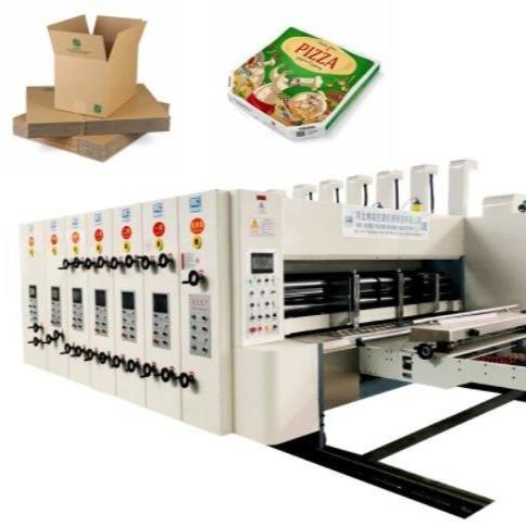 Cheap PLC Pizza Box Flexo Printing Slotting Machine 240mm Slot Depth for sale