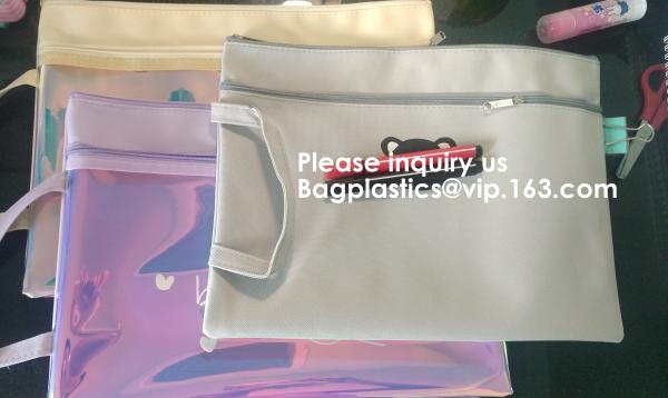 Cheap B4 A4 B5 A5 A6 zipper file office stationery Canvas zip document file bag,Promotional Items Stationeries File Mesh Docum for sale