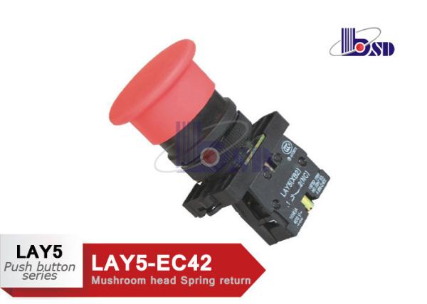 Cheap Professional Red Mushroom Head Push Button Switch LAY5（XB2）-EC42 for sale