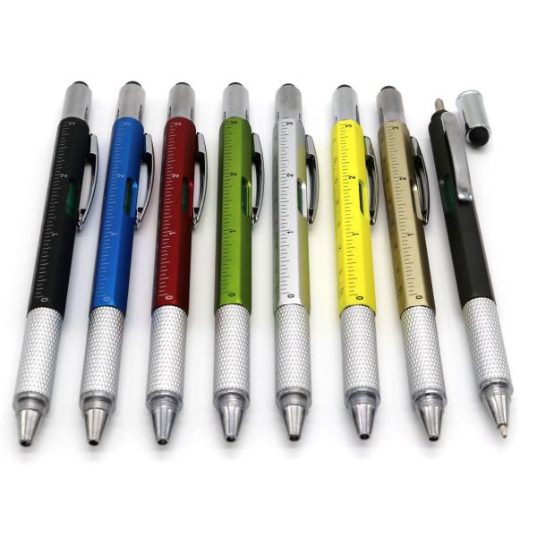Cheap Personalized Custom Plastic 6 in 1 Tool Pen with Ruler Level and Two-Head Screwdriver for sale