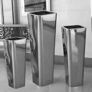 China 700mm Tall Mirror Surface Cbd Stainless Steel Planter Box on sale