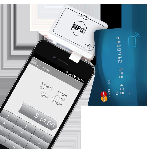 Cheap Mini NFC Magnetic Bank RFID Card Reader With ISO Android SDK ACR35 Contactless White Color Lightweight Card Writer for sale