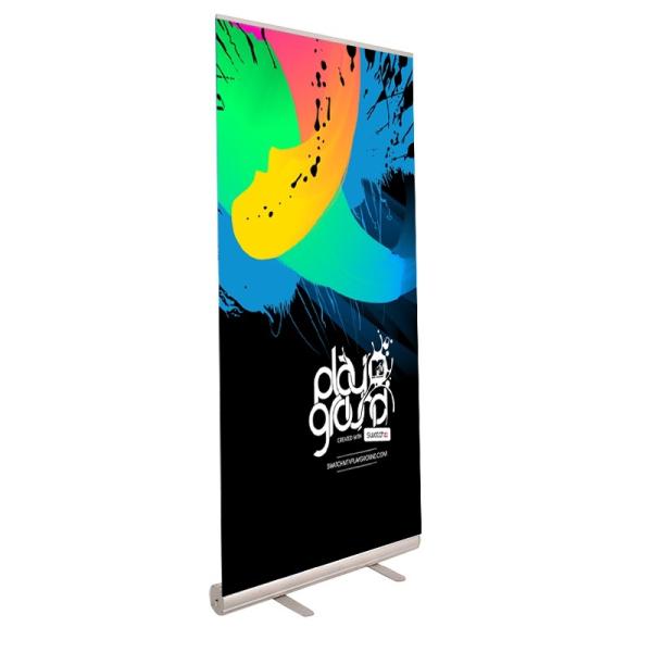Cheap Bus Stop Various Size Retractable Roll Up Banner Stand Display Silver Color for sale