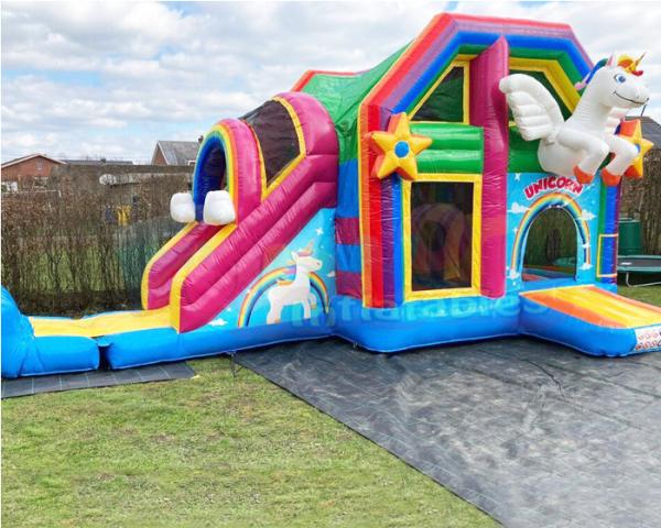 Cheap Customized Unicorn Jumping House Inflatable Bouncer Slide for sale